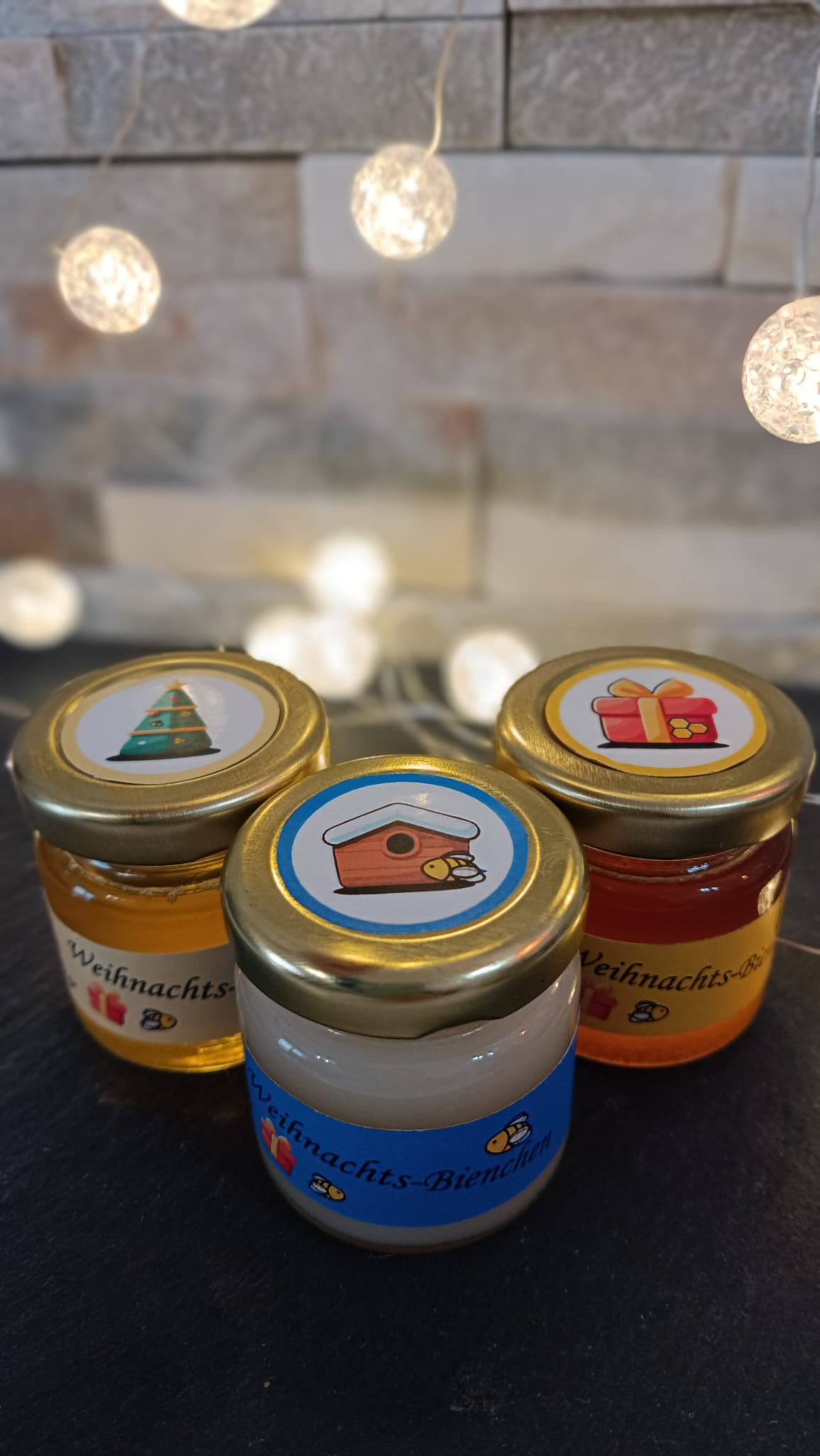 3er Set Weihnachts-Bienchen